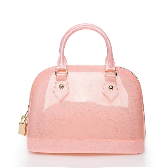 Bolso bandolera de gelatina, bolso de mano de color caramelo con asa superior para mujer