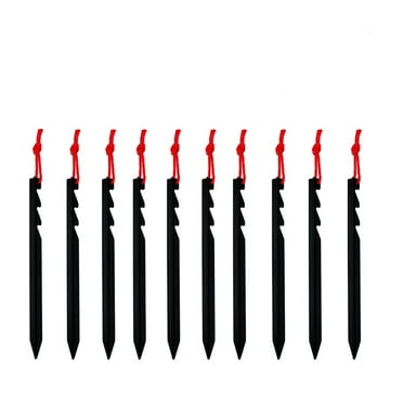 10 Pcs Garden Stakes Titanium Pack Tarp Poles Tent Stakes Camping Pack Beach Tent Pegs 10pcs Black