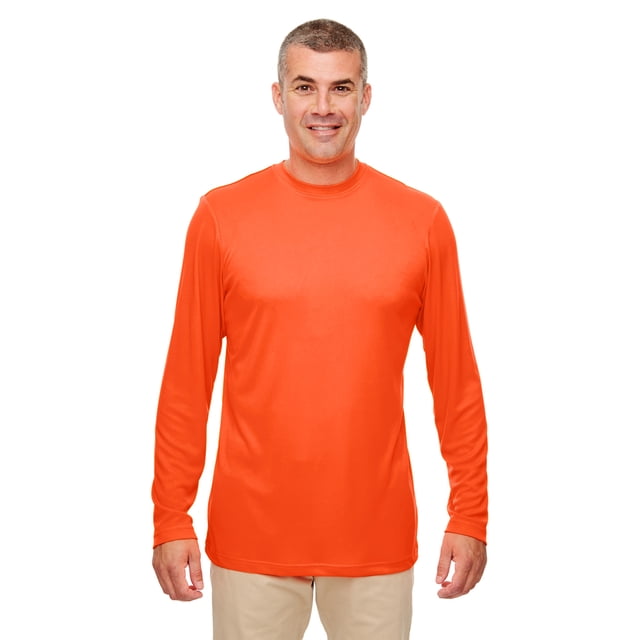 Camiseta de manga larga Cool & Dry Performance para hombre NARANJA BRILLANTE S