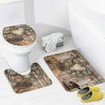 thumbnail image 2 of Retro Cow Skull 4 Pieces Shower Curtain Set,Rustic Farmhouse Western Cowboy Geometric Plaid Print Non-Slip Rugs Toilet Lid Cover Bath Mat and Bathroom Curtain, 2 of 8
