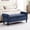 Blue, variant on Aemeios 67" Velvet Storage Bench Upholstered Button-Tufted End of Bed Storage Ottoman Benches with Arms for Entryway Cloakroom, Cream