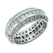 14k White Gold 3.50 Carats Square Diamond Eternity Band