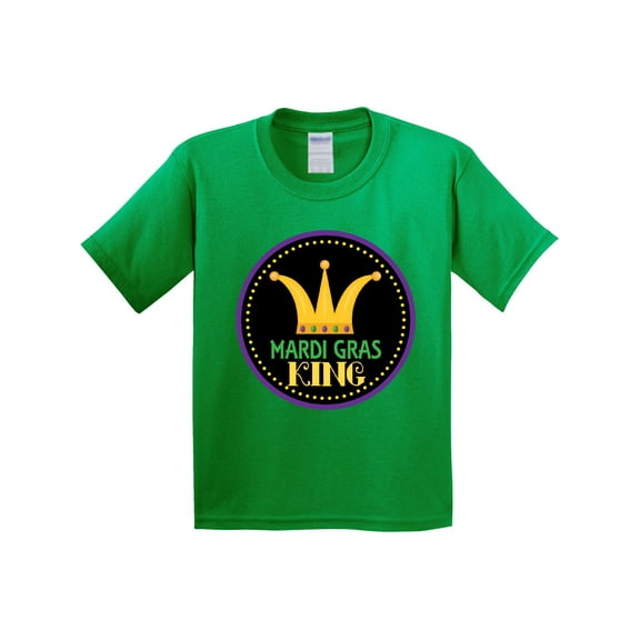 Inktastic Mardi Gras King Crown Holiday Youth T-Shirt