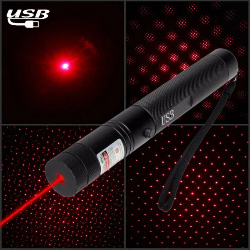 BUTTERFLY- 2Pcs Red Laserpointer Pen 650Nm Beam Light Lazer Pen Usb Rechargeable