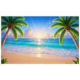 thumbnail image 2 of Tropical Design Beach Banner Summer Ocean Scene Vacation Party Backdrop for Beach Party Holiday Event Decoration, 2 of 8