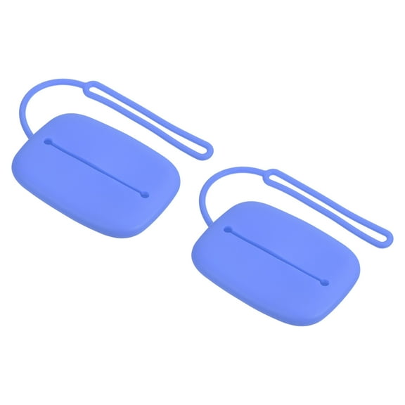 Silicone Storage Pouch Mini Key Organizer Bag with Lanyard for Keys Card, Dark Blue, 2 Pack