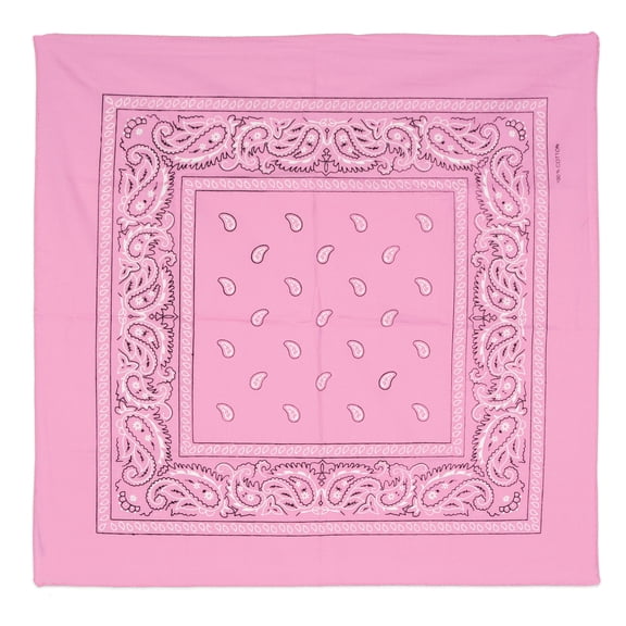 Pink Fabric Bandanas, 22" x 22", Pack of 6