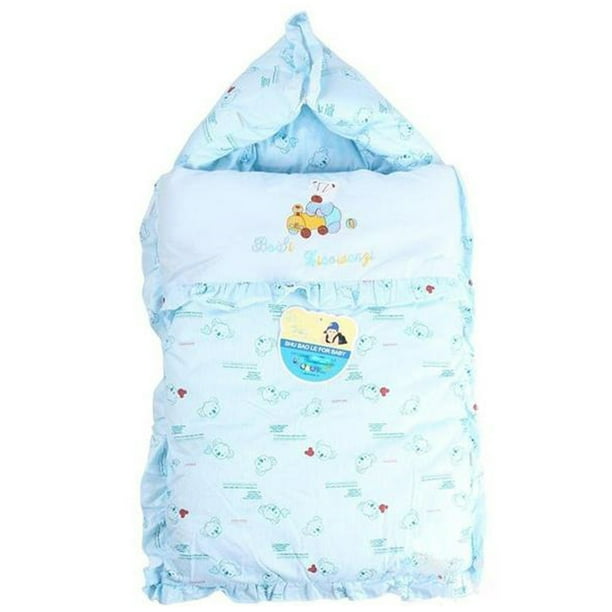Mantas cálidas de algodón para bebés Sacos de dormir para recién nacidos para niños Sacos de dormir suaves para bebés y niños pequeños (Azul)