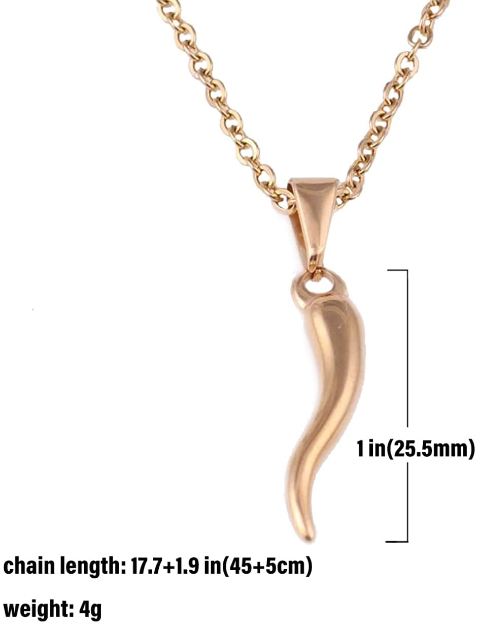 Italian Horn Charm Amulet Necklace 