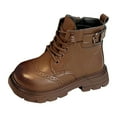thumbnail image 4 of CAICJ98 Boys' Girls' Boots Combat Snow Boots Waterproof Non-Slip Fashion Work Ankle Boots with Lace Up Side Zipper Hiking Boots for Boys Girls (Toddler/Little Kid/Big Kid),2, 4 of 9