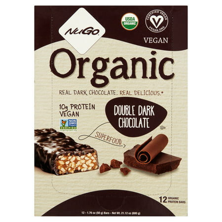 NuGo Double Chocolat noir Barres de protéines organiques, 12 count