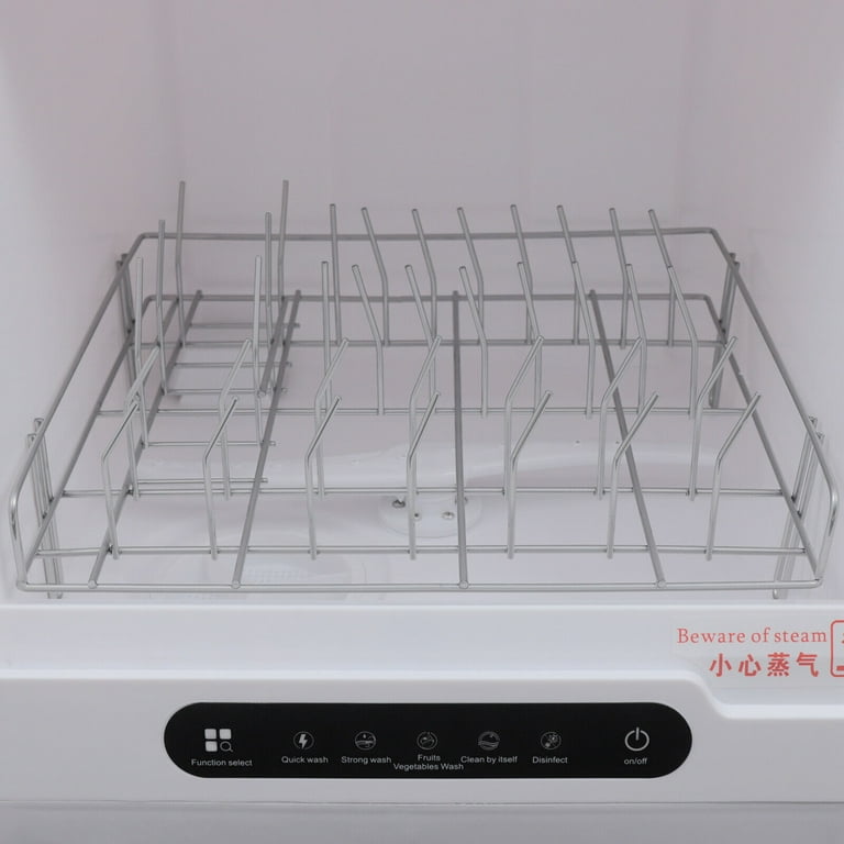 Miumaeov 1200W Portable Countertop Dishwasher White Compact Dishwasher with 5 Washing Programs Automatic Dishwasher for Small Apartments Dorms and RVs