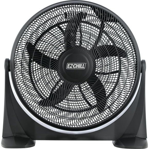 EZ-CHILL Ventilador de piso de alta velocidad de 20 pulgadas con inclinación ajustable de 180 grados, 3 velocidades, ideal para el hogar, el dormitorio y la oficina, 01302