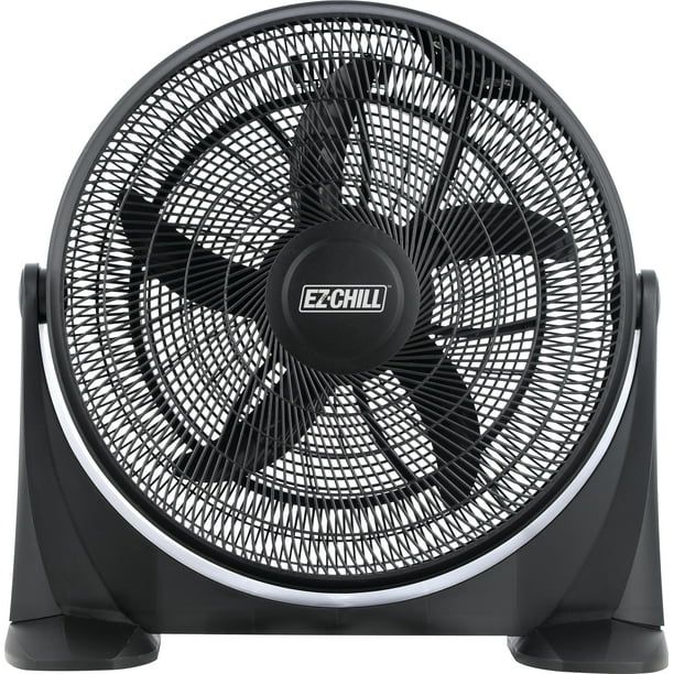 EZ-CHILL Ventilador de piso de alta velocidad de 20 pulgadas con inclinación ajustable de 180 grados, 3 velocidades, ideal para el hogar, el dormitorio y la oficina, 01302