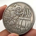 thumbnail image 2 of Moneda 1907 Wandering Coin Wizard Halloween, latón y plata envejecida, 2 of 2