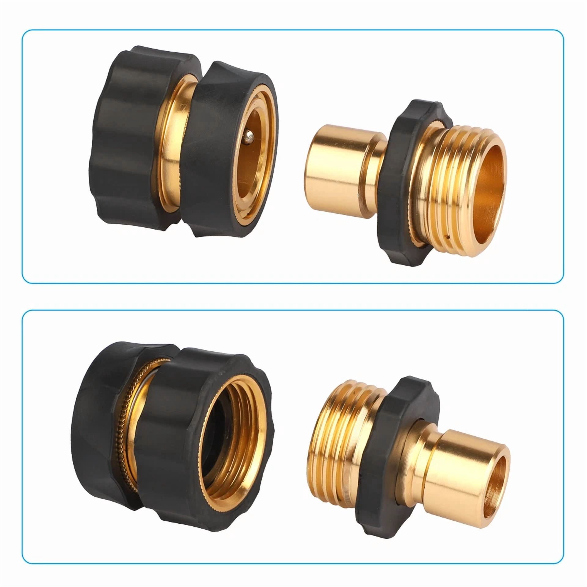 CIRCLE- 3/4" Garden Hose Quick Connect Water Hose Fit Female Male Connector Set Fitting
