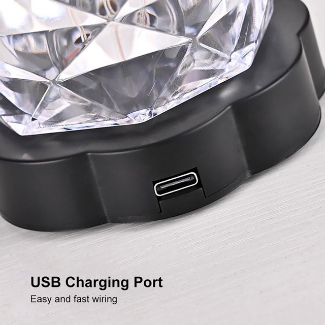 Lámpara De Mesa De Cristal Lámpara de noche de 16 colores 3 modos luz nocturna de cristal recargable regalo de Navidad