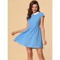 thumbnail image 3 of Disfraz de Halloween Allegra K Vestido Lunares Cuello Peter Pan Azul Claro S, 3 of 4