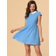 thumbnail image 3 of Disfraz de Halloween para Mujer Allegra K vestido de Lunares Azul claro M, 3 of 4