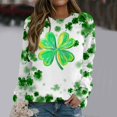 thumbnail image 5 of St.Patricks Day Sweatshirts for Women Long Sleeve Crewneck Pullover Funny Green Graphic Printed Casual Loose Fit Tops (S, Green), 5 of 5