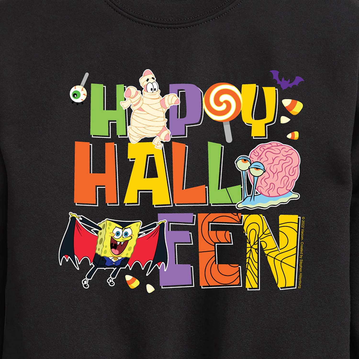 SpongeBob SquarePants - Happy Halloween Graphic Long Sleeve Fleece Sweatshirt