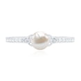 thumbnail image 4 of Rosec Jewels Solitaire Freshwater Pearl Celtic Knot Ring with Diamond (2.25 Ct, AAA Grade), 18K White Gold, US 7.50, 4 of 8