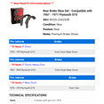 thumbnail image 2 of Rear Brake Shoe Set - Compatible with 1967 - 1971 Plymouth GTX - Centric, 2 of 2