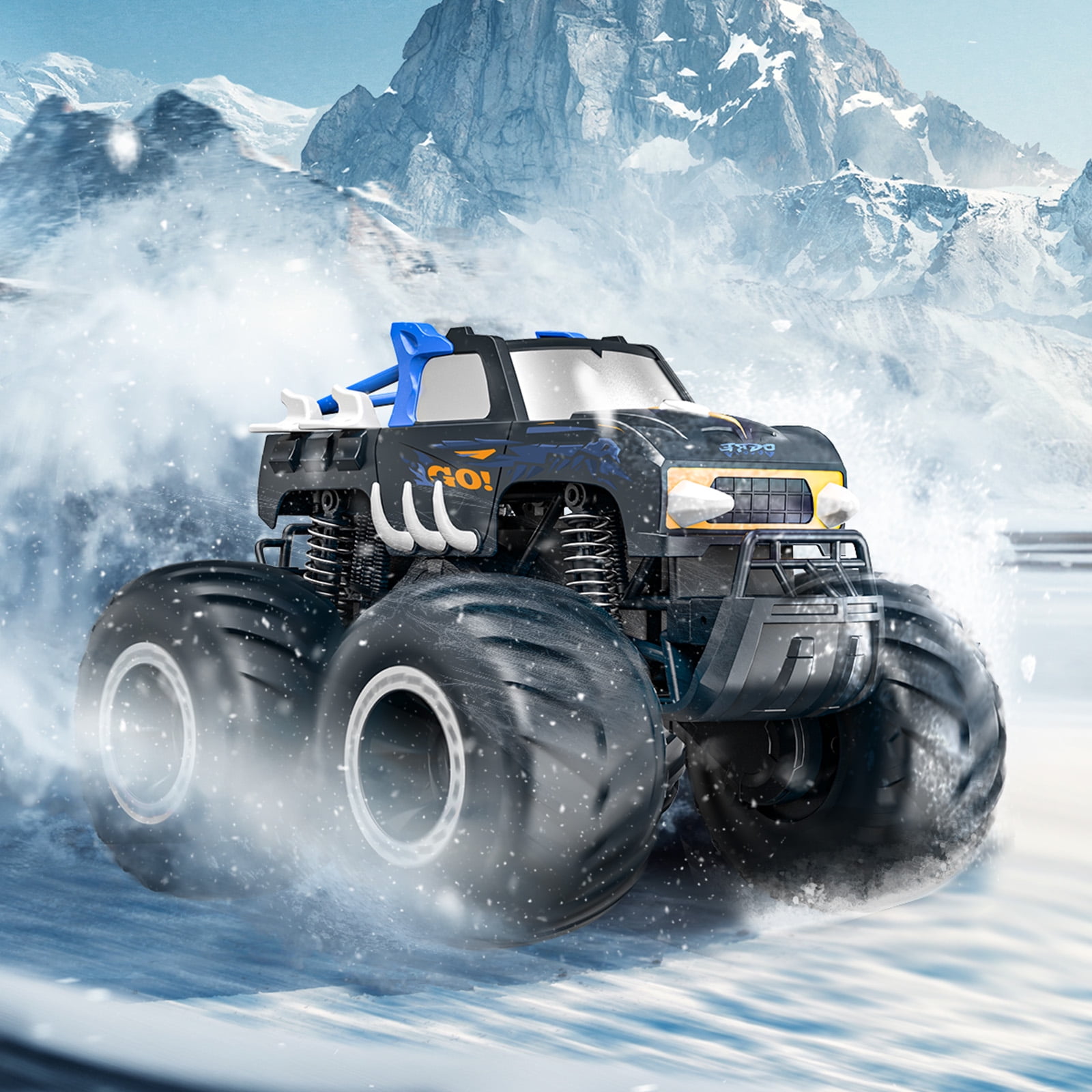 LOHEER 1:16 Remote Control Cars , Waterproof 4WD RC Monster Truck Toys Gifts for Kids Adults