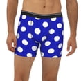 thumbnail image 2 of Picia Blue And White Polka Dot Pattern Men's Athletic Long Leg Briefs , Performance Stretch Underwear，Moisture-Wicking, 2 of 7