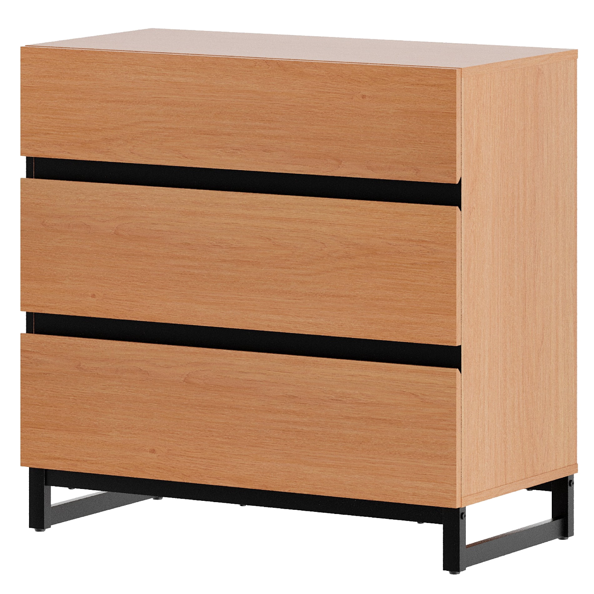 Modern TV Stand with 3 Drawers and Metal Base, Entertainment Center Media Console for Living Room Bedroom, Fits TVs up to 40 Inch, Mocha