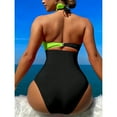 thumbnail image 6 of UTSJKR One Piece Swimsuit for Women Halter Front Cross Swimwear High Waisted Bathing Suits Tummy Control Swimsuits Army Green XL, 6 of 6
