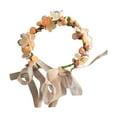 thumbnail image 5 of Headband Hair Wreath Flower Wreath Headband Garland Ribbon Children Knitting Women Girl Floral Crown Bridal Headpiece for Party Photo Props orange, 5 of 7