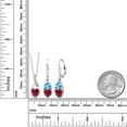 thumbnail image 2 of Gem Stone King 925 Sterling Silver Red Zirconia and Swiss Blue Topaz Pendant Earrings Set for Women (3.77 Cttw, Gemstone Birthstone, with 18 inch Chain), 2 of 4