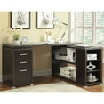 thumbnail image 2 of Pemberly Row L Shaped Writing Desk in Cappuccino, 2 of 4