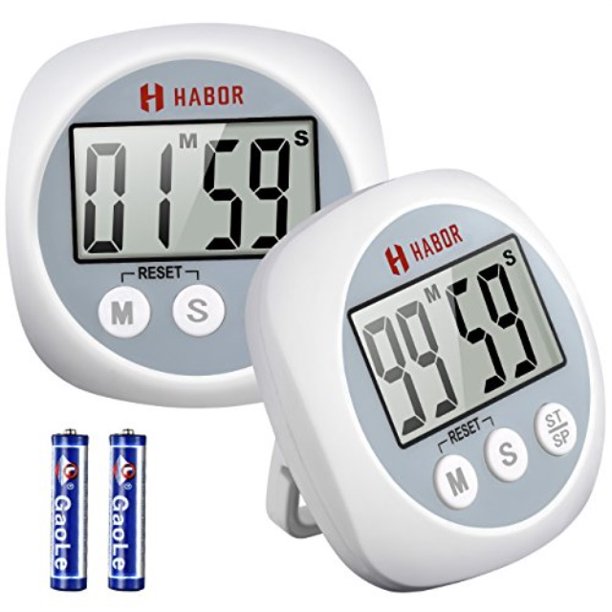 Habor 2 Pack Kitchen Timer Digital Cooking Timers, Big Digits Loud
