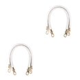 thumbnail image 4 of Justharion 2 Pieces PU Leather Handbag Braided Rope Bag Detachable Straps with Snap Buckle Handles Attachments Bands DIY Accessory 60cm White 2Set, 4 of 6