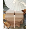 thumbnail image 3 of Outdoor Tablecloth with Umbrella Hole, Brown White Ombre Spillproof Waterproof Outdoor Table Cover, Vintage Farmhouse Abstract Striped Patio Tablecloths for Party/Garden/Picnic, Round 60 inch, 3 of 9