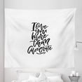 thumbnail image 1 of Love You More Tapestry, Romantic Hand Drawn Lettering Black and White Design Chocolate Phrase, Fabric Wall Hanging Decor for Bedroom Living Room Dorm, 5 Sizes, Black White, by Ambesonne, 1 of 1