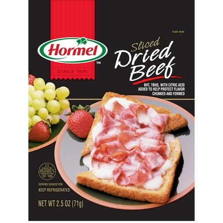 HORMEL Sliced Dried Beef, Fully Cooked, 2.5 oz Plastic Package