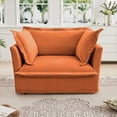thumbnail image 5 of Modern Chenille Fabric Armchair with 1 Big Back Cushion and 2 Toss Pillows, 85cm Single Seat, 5 of 26