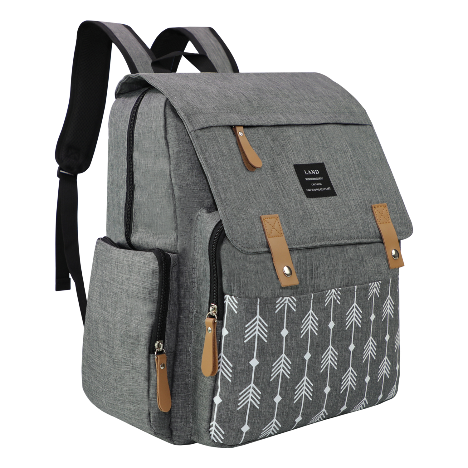 Waterproof Backpack Diaper Bag with Padded Backpack Straps Large