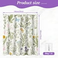 thumbnail image 3 of Dznils Green Floral Fabric Shower Curtain, Waterproof Bathroom Curtain with 12 Hooks, 72" x 72", 3 of 12