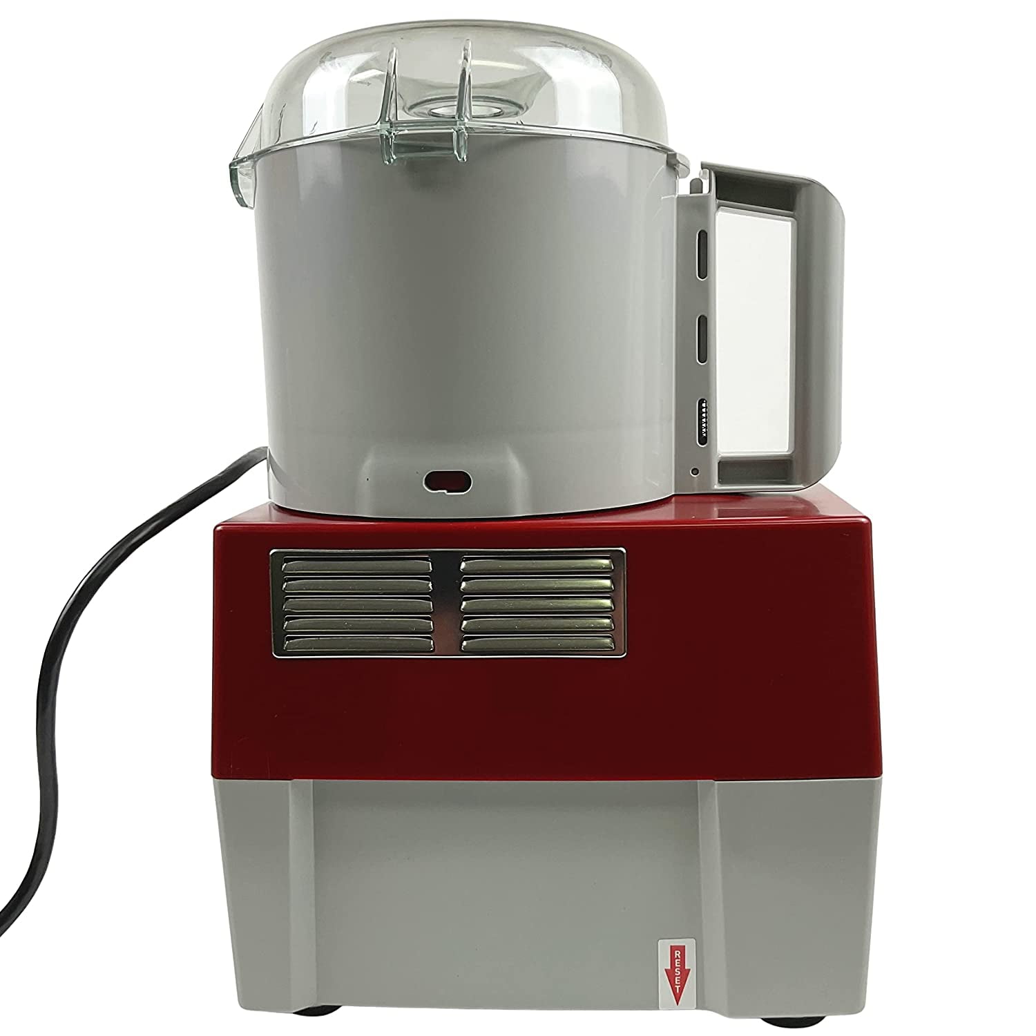 Robot Coupe R2B Food Processor Cutter/Mixer, 3-Quart Batch Bowl, Polycarbonate, 1 HP, 120v, Gray, Red, and Clear