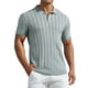 thumbnail image 5 of Inspire Chic Conjunto Camisetas de Polo para Hombre Textura de Tejido Cuello de Punto Manga Corta Tallas 2XL Gris Claro, 5 of 6