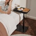 thumbnail image 5 of Adjustable End Table for Couch, 360° Swivel C Shaped Side Table with Height Adjustment, Sofa & Bedside Table for Laptop Use, Working & Reading, TV Tray Alternative, Space Saving, Folding Side Tables, 5 of 9