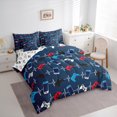 thumbnail image 3 of Homewish Retro Gamepad Console 7-Piece Bedding Comforter Set,Modern Gamer King Bedding Sets,Red Blue Bed Sheets For Boys Kids,Ultra Soft Home Decor Reversible, 3 of 8