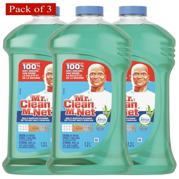 Mr. Clean Nettoyant Multi-Usage avec Febreze Prairies et Pluie, 1,2 L (Lot de 3) 26,66 $ Ch.