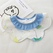 2022 New Infant Baby Cotton Bibs Cute Cartoon Fashion Fake Collar With Printting Petal Waterproof Burp Cloths Kids Accessories 05