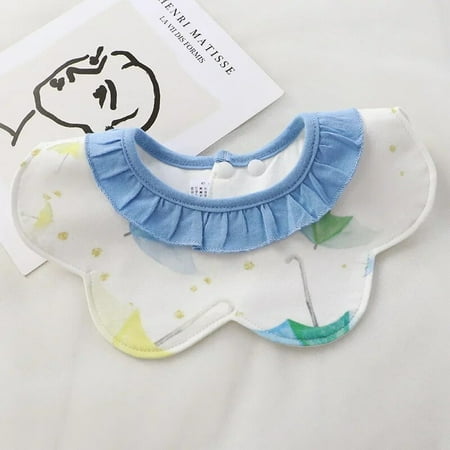 2022 New Infant Baby Cotton Bibs Cute Cartoon Fashion Fake Collar With Printting Petal Waterproof Burp Cloths Kids Accessories 05