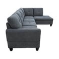 thumbnail image 4 of Star Home Living Puebla Linen Fabric Sectional Sofa Set in Dark Gray, 4 of 4